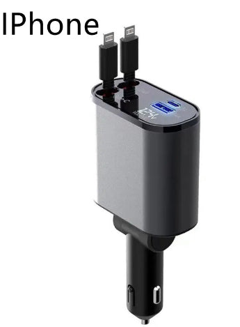 Metal Car Charger 100W Super Fast Charging USB And TYPE-C Adapter