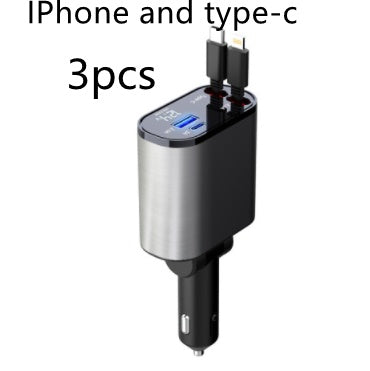 Metal Car Charger 100W Super Fast Charging USB And TYPE-C Adapter
