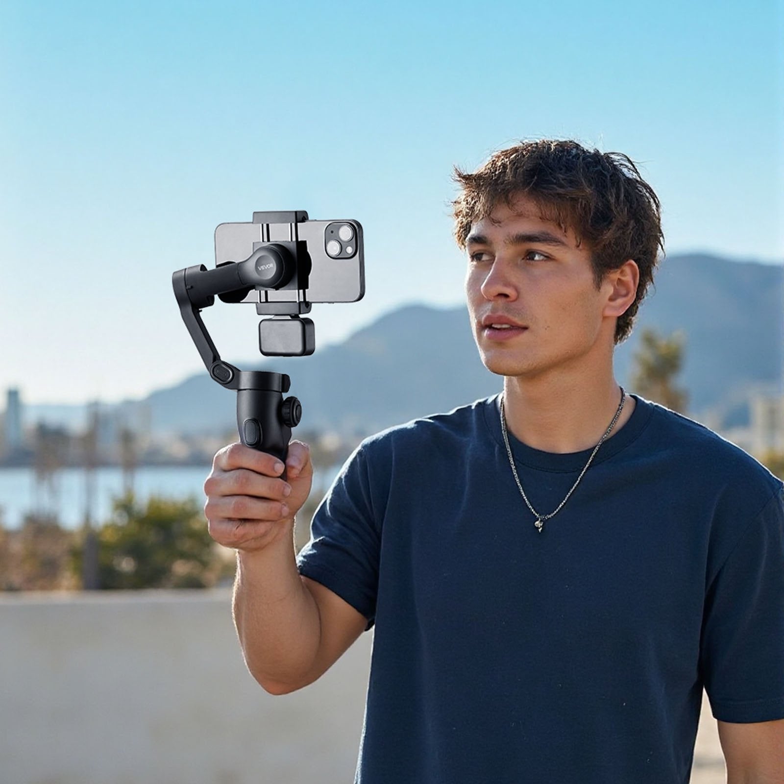 3-Axis Phone Gimbal Stabilizer For Smartphone Android IPhone With Fill Light