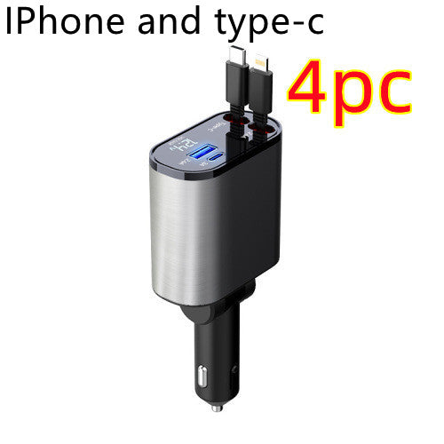 Metal Car Charger 100W Super Fast Charging USB And TYPE-C Adapter
