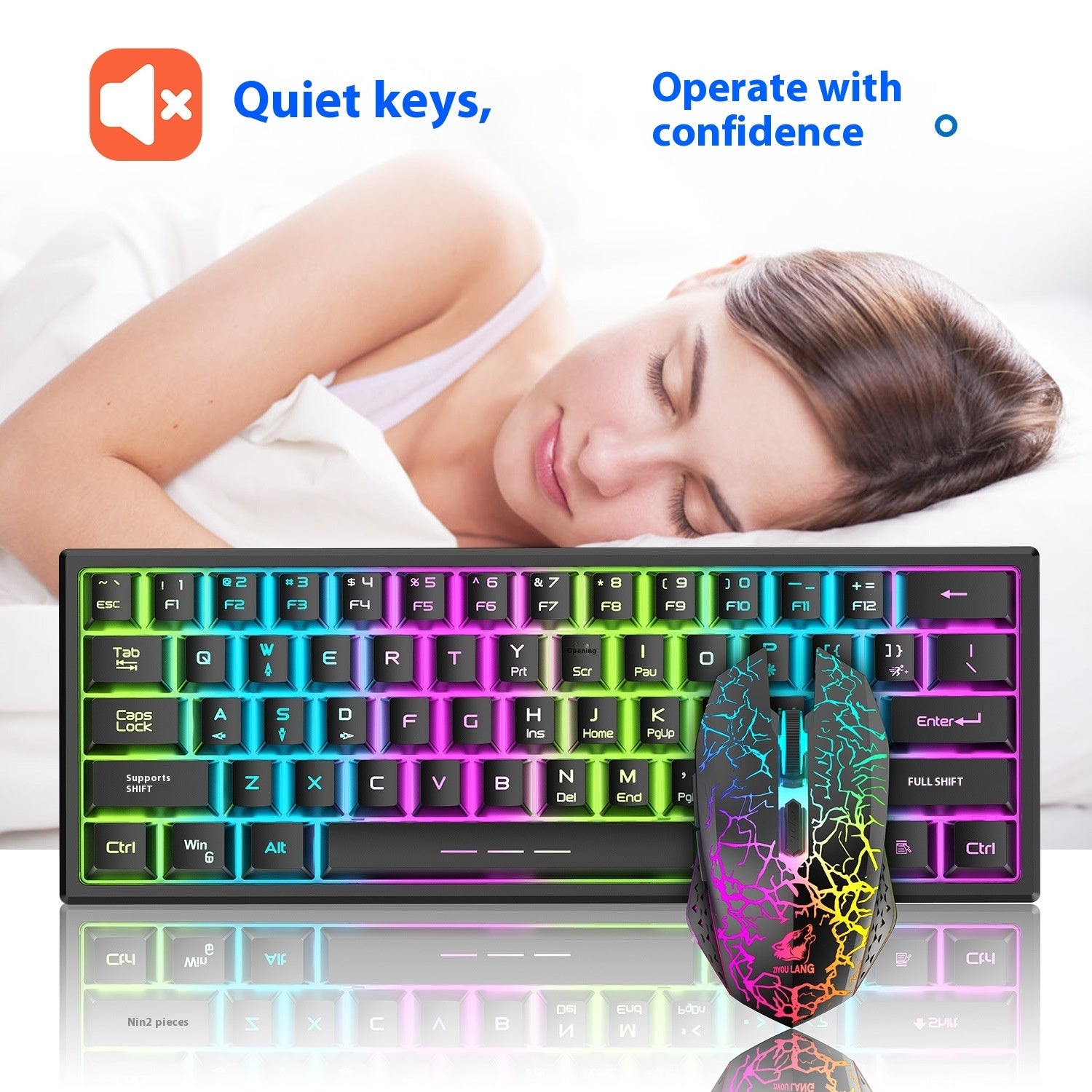 Free Wolf T61 60% Wireless Gaming Keyboard