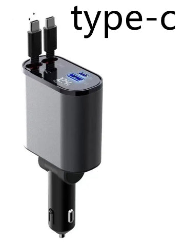 Metal Car Charger 100W Super Fast Charging USB And TYPE-C Adapter