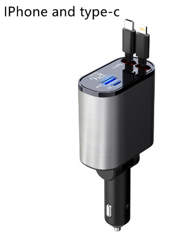 Metal Car Charger 100W Super Fast Charging USB And TYPE-C Adapter
