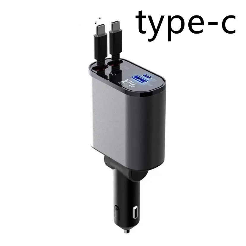Metal Car Charger 100W Super Fast Charging USB And TYPE-C Adapter